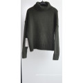 50% de laine d&#39;agneau 50% Nylon Knit Puullover Sweater pour dames